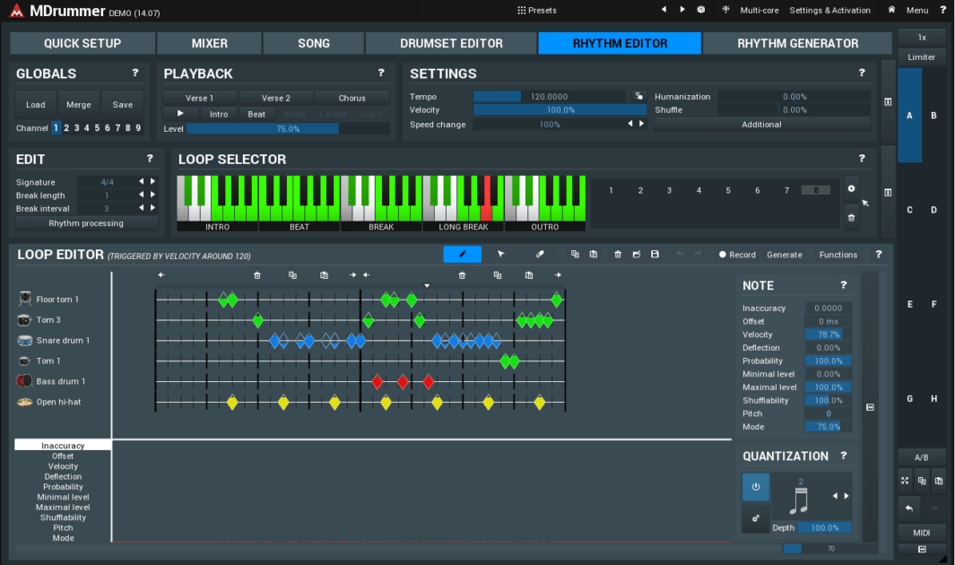 MeldaProduction MDrummer Review 9 MeldaProduction MDrummer Review rhythm editor