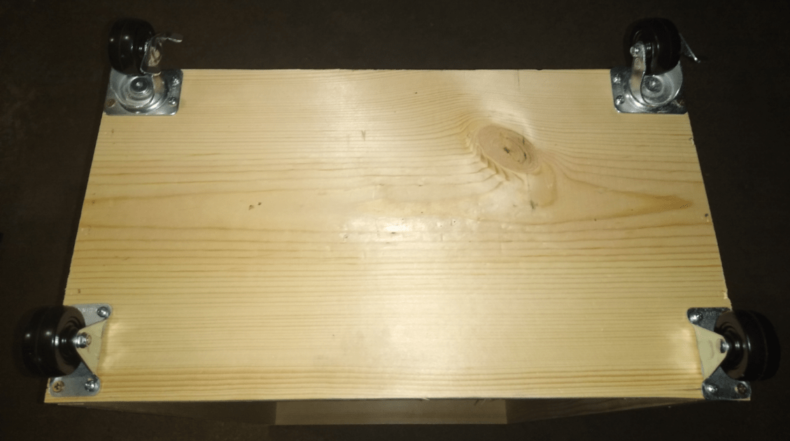 How To Build a Rack for Home Studio 6 How To Build a Rack for Home Studio - casters installed